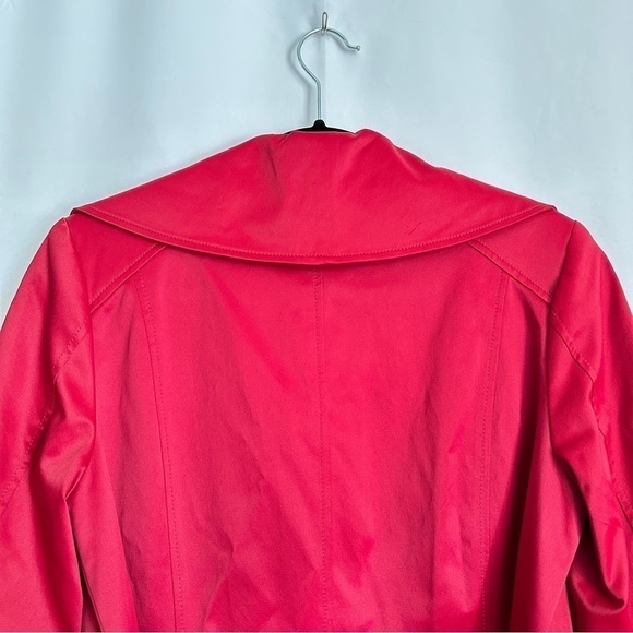 Kenneth Cole New York Women’s Red Mid Length Jacket Trench Coat Wide Collar sz S - Picture 11 of 15